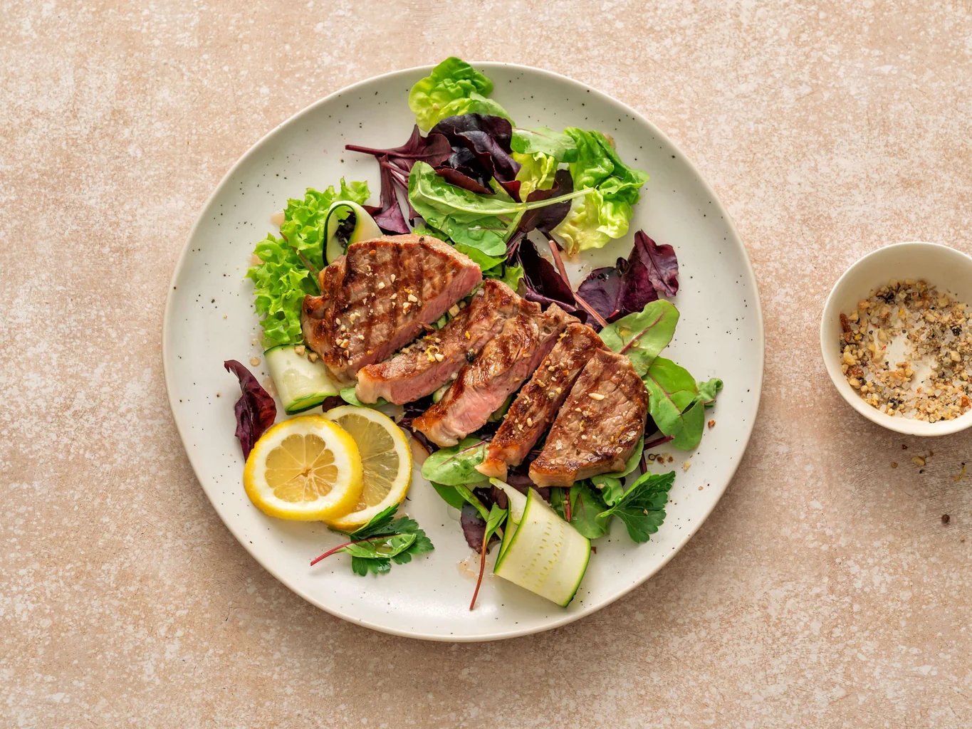 Entrecôte mit Mandel-Zitronen-Rub