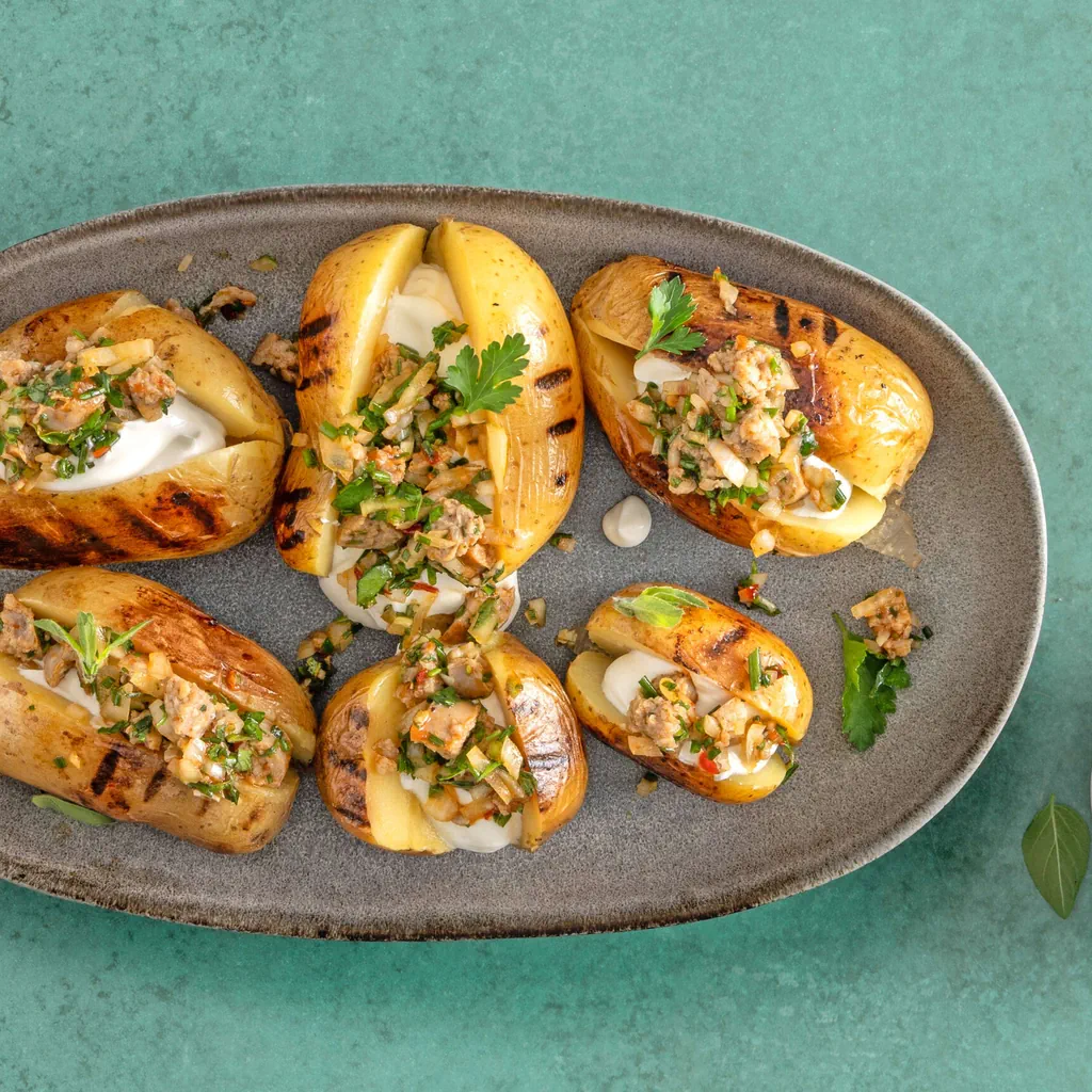 Kartoffeln mit Wurst-Kräuter-Füllung