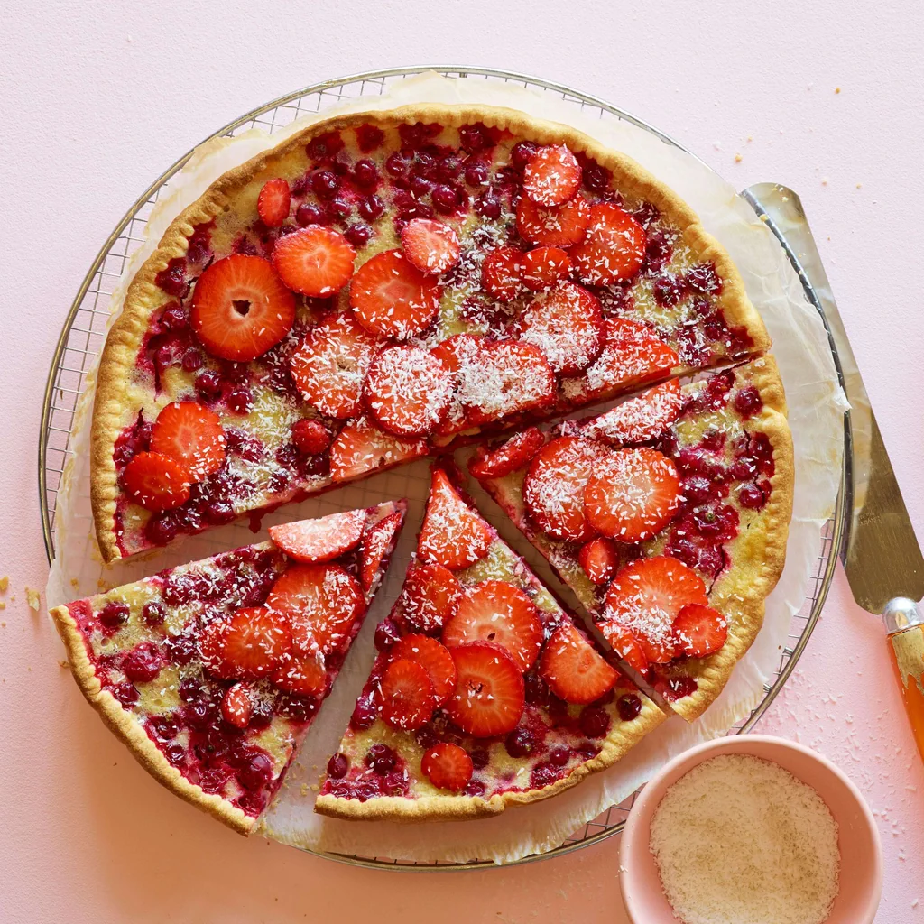 Trüübeli-Tarte mit Erdbeeren