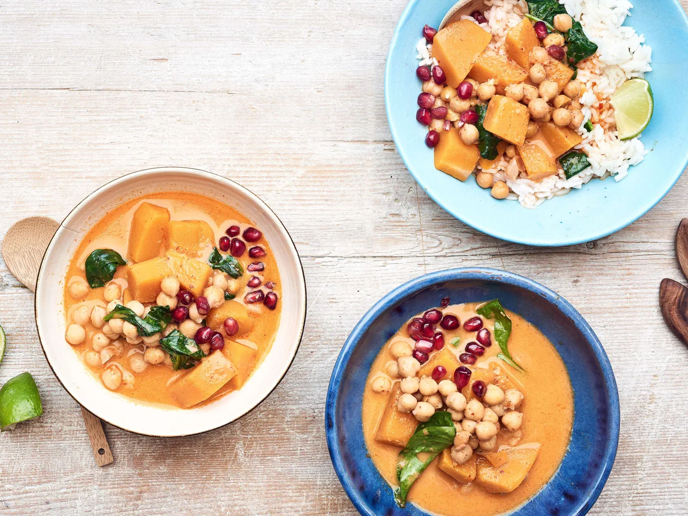 Kürbis-Kichererbsen-Curry mit Jasminreis