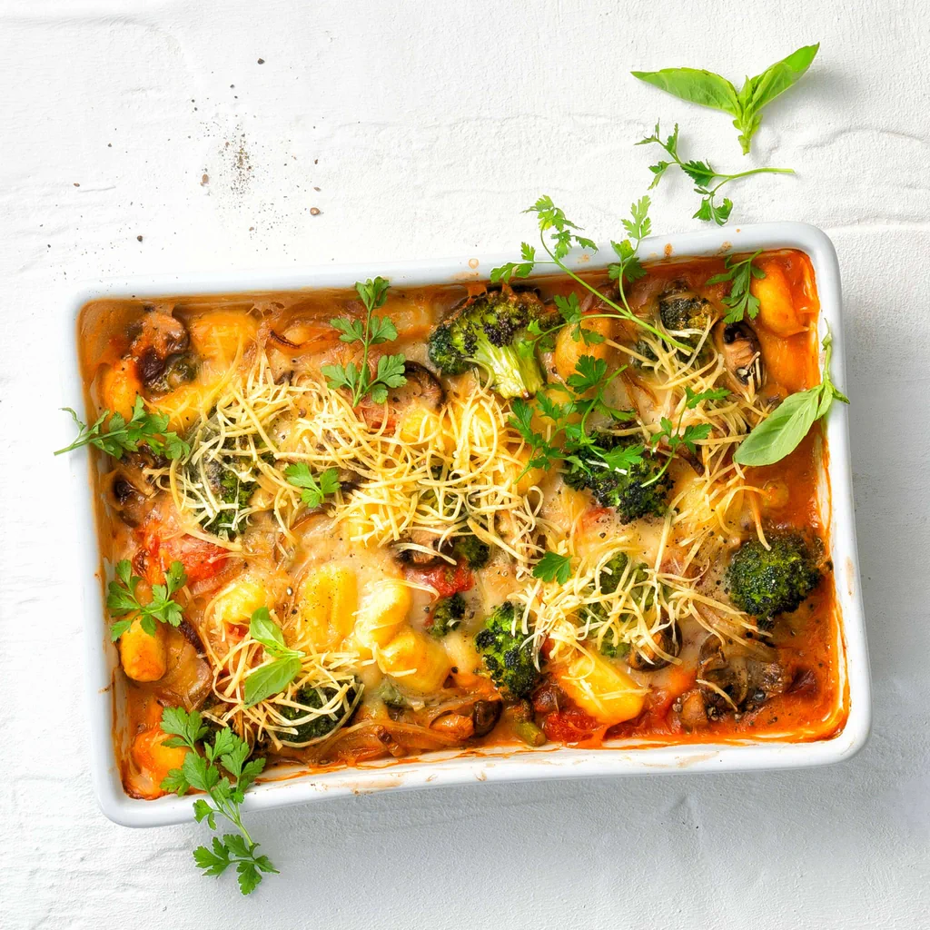 Gratin de gnocchi et de brocoli végan 