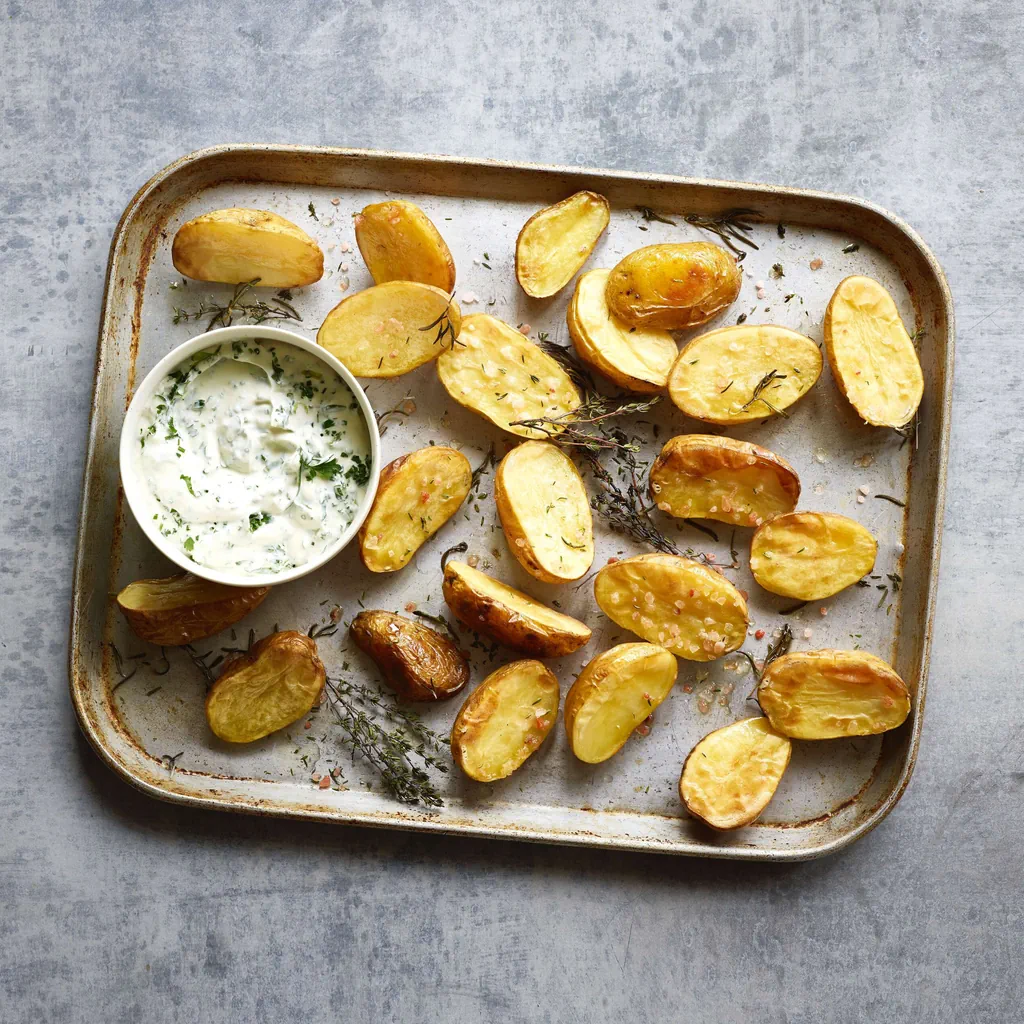 Patate al forno con salsina al quark