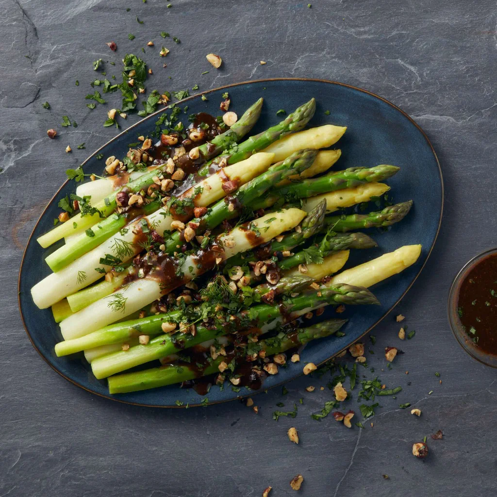 Asperges avec noisettes et fines herbes