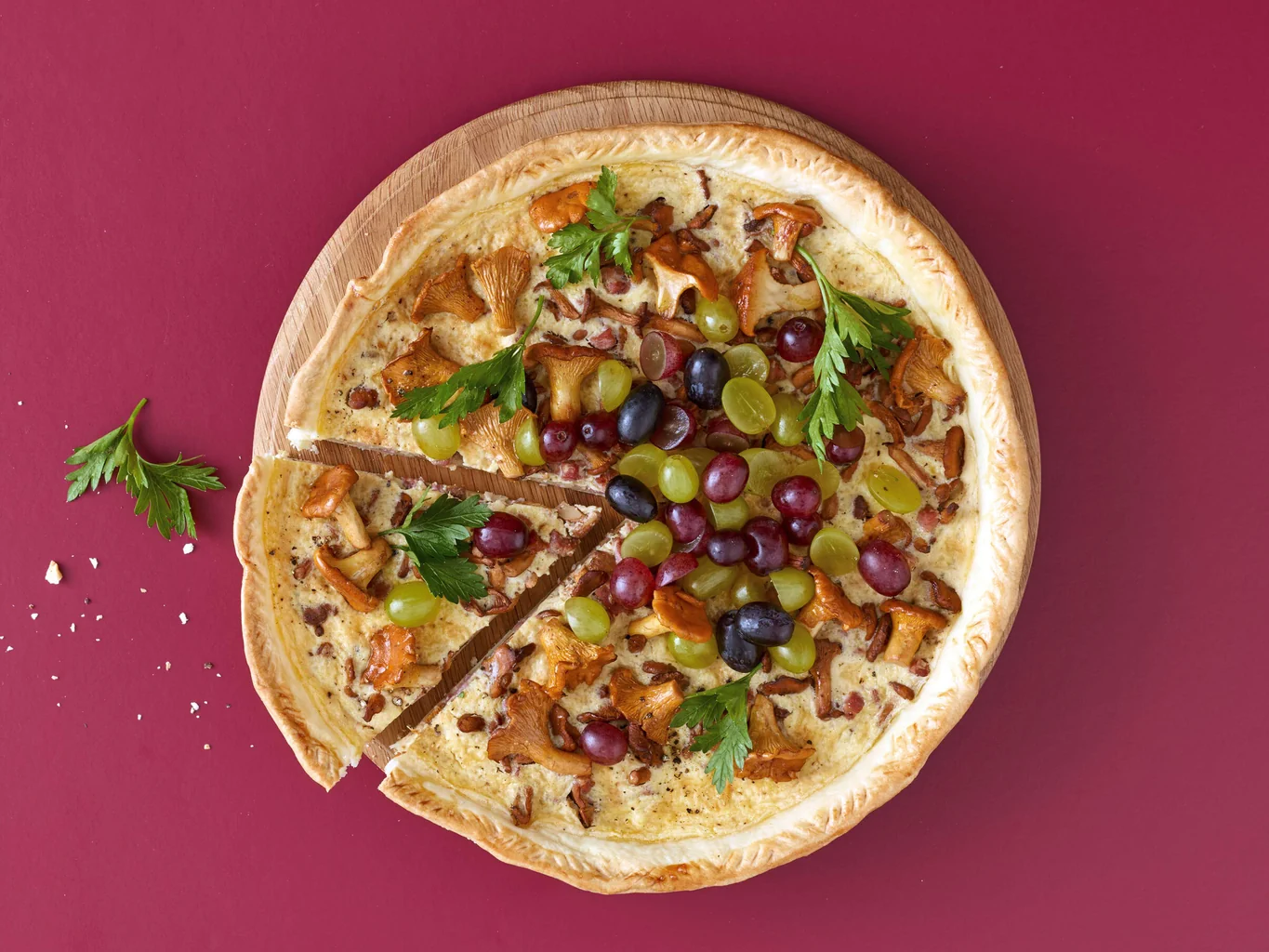 Quiche con funghi e pancetta