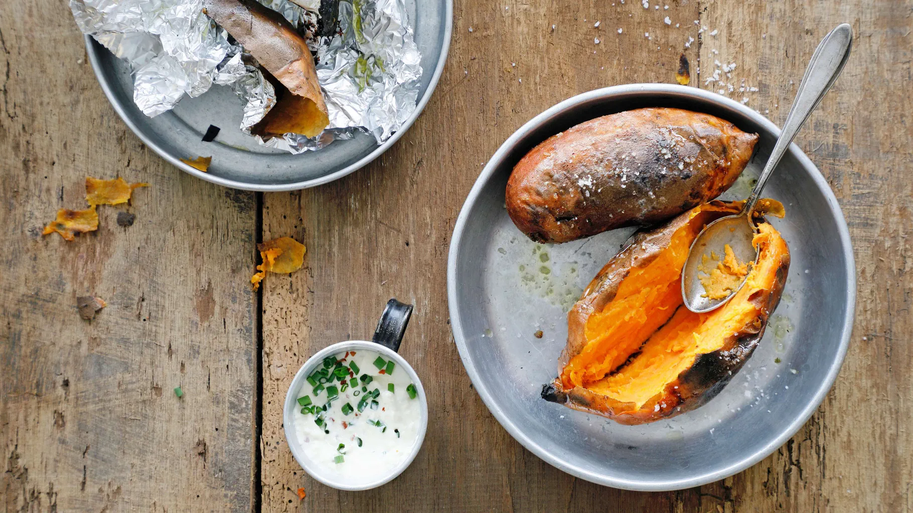 Patate douce à la braise