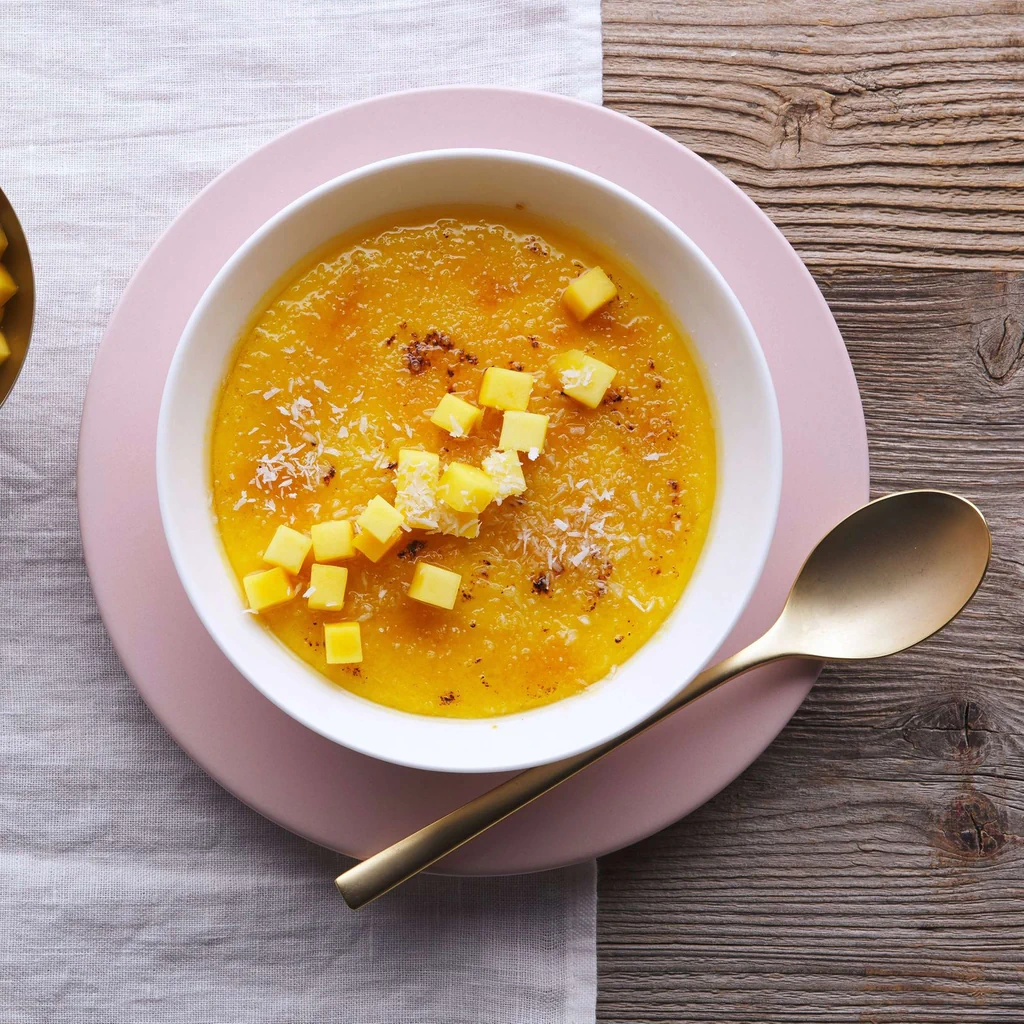 Crema al mango e alla noce di cocco caramellata