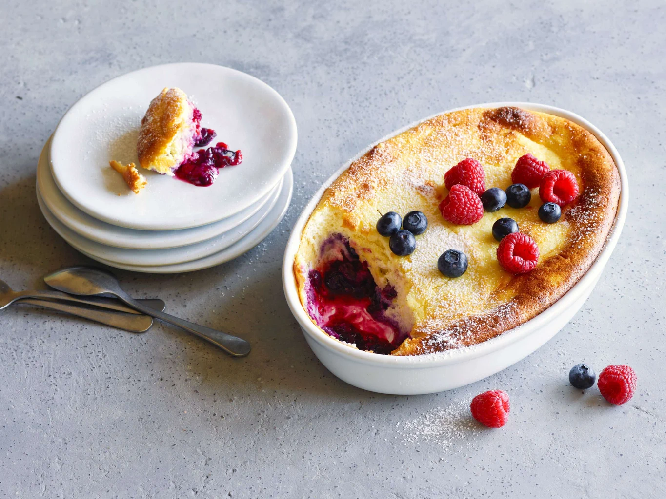 Soufflé au séré avec baies