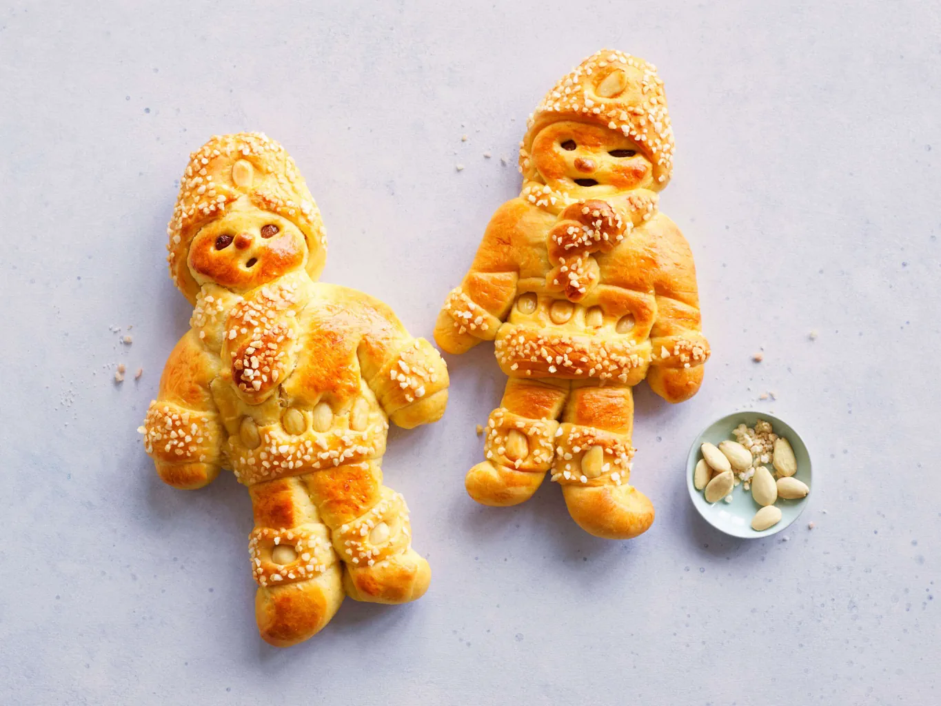 Bonshommes en pâte avec amandes