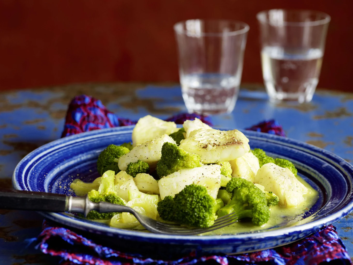 Curry de poisson avec brocoli