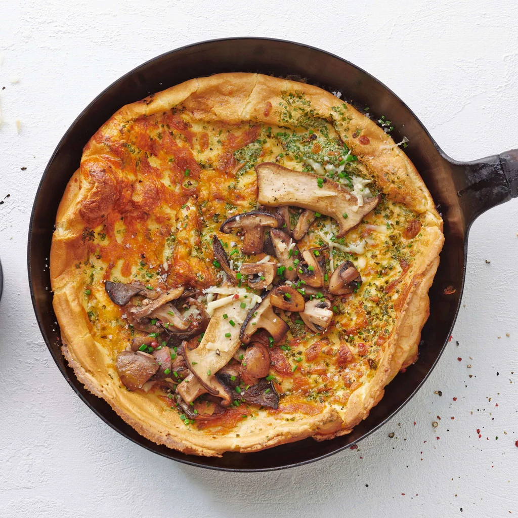 Crêpe au four aux champignons