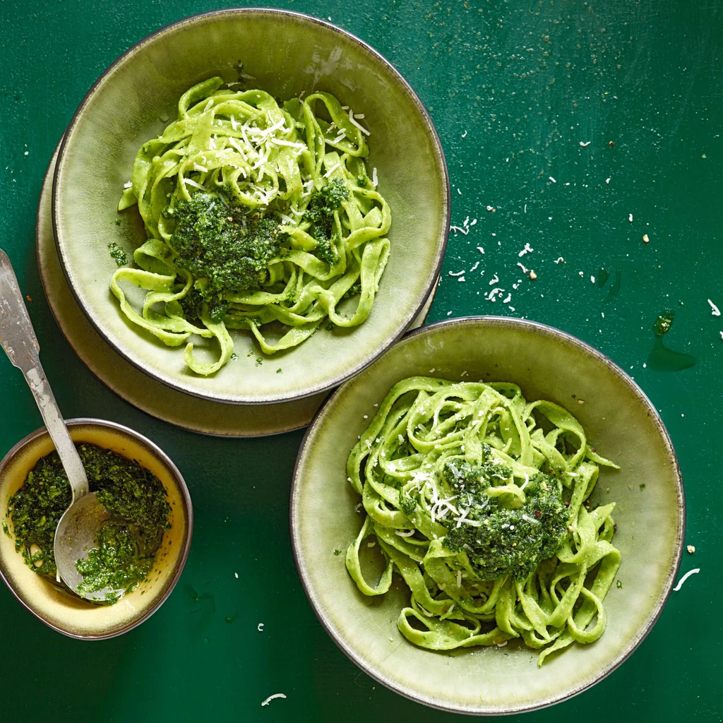 Nouilles au persil avec pesto de kale