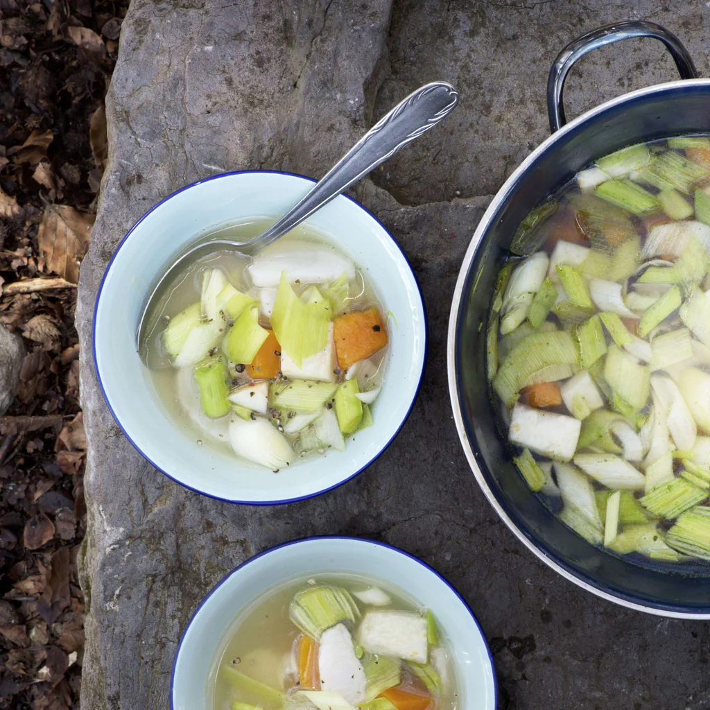 Gemüse-Fisch-Suppe