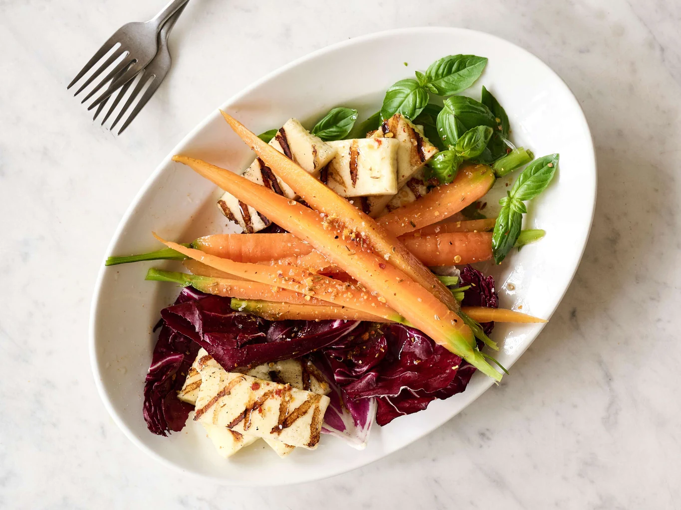 Salade de carottes au curry avec paneer
