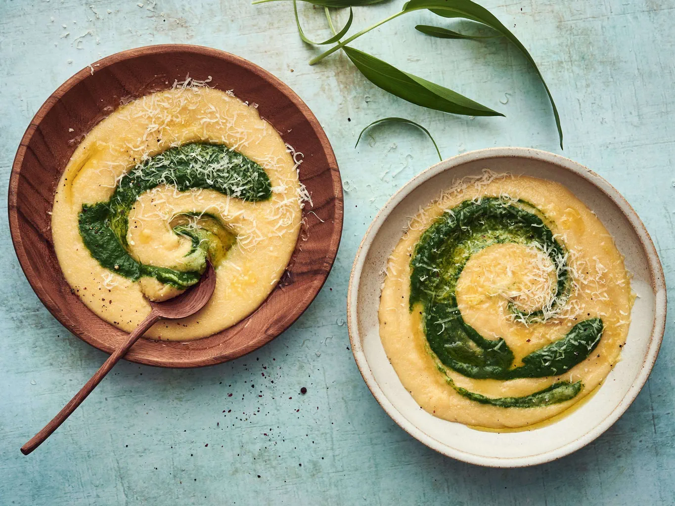 Bärlauch-Spinat-Polenta