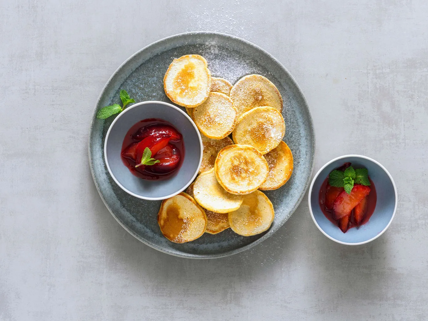 Mini-pancakes avec prunes