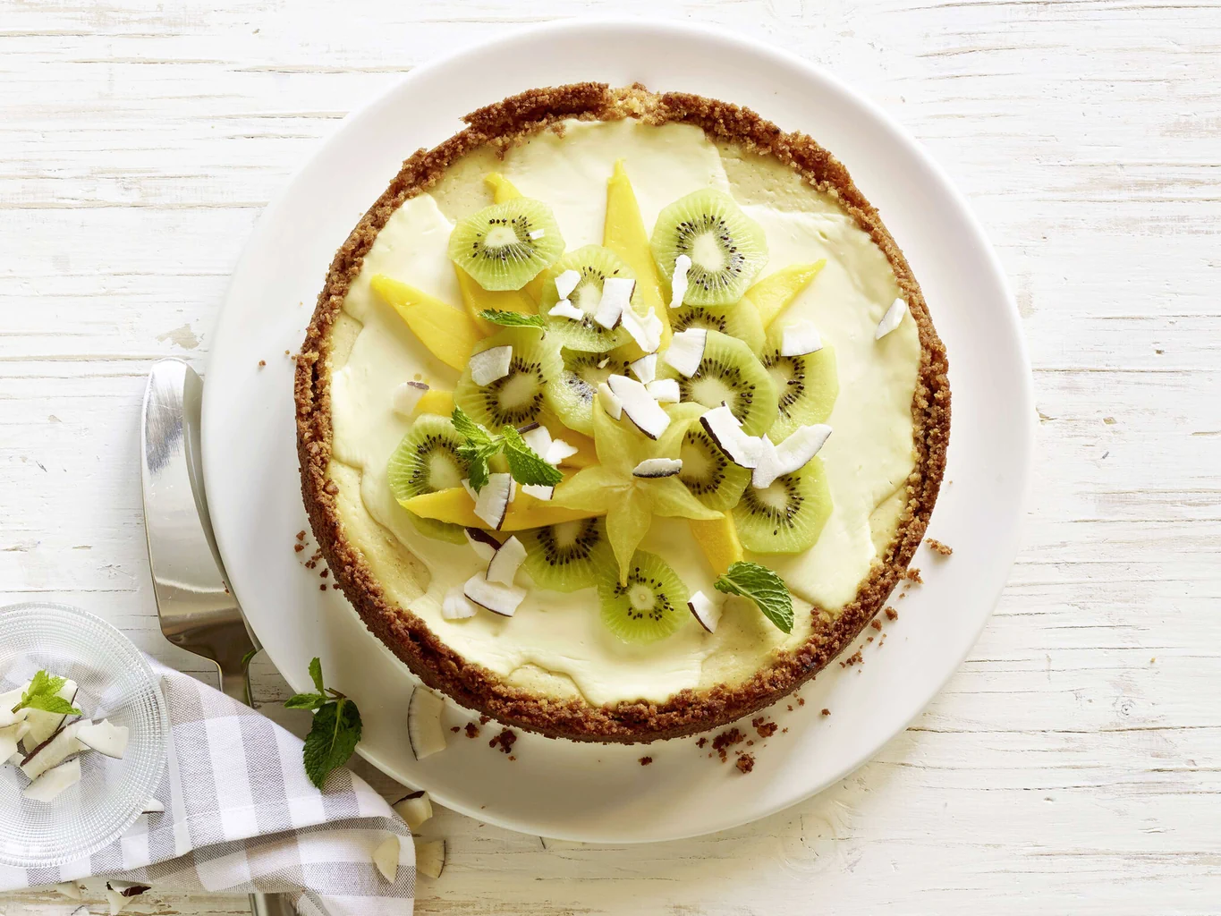 Cheesecake aux fruits et à la noix de coco