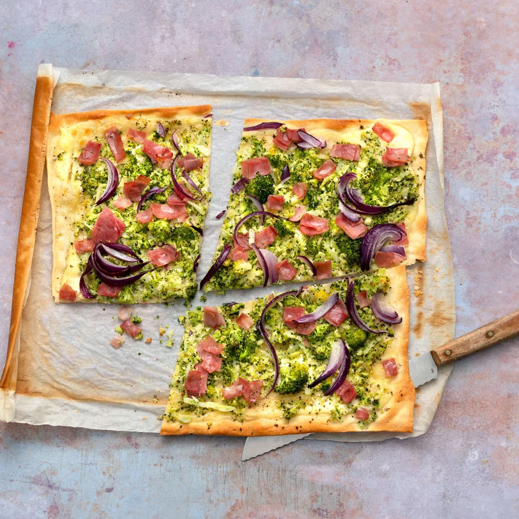 Tarte flambée au brocoli