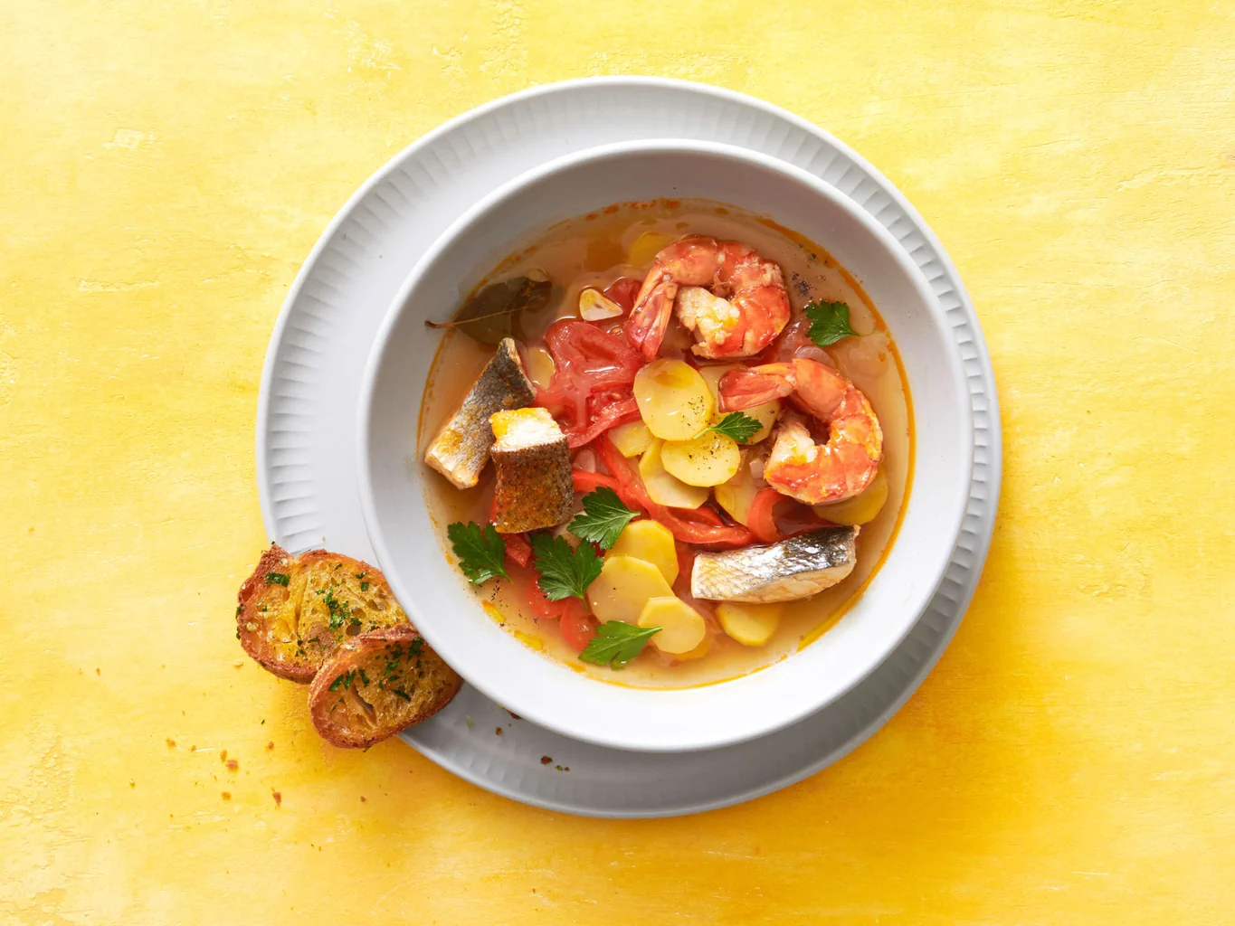 Zuppa di pesce e verdura