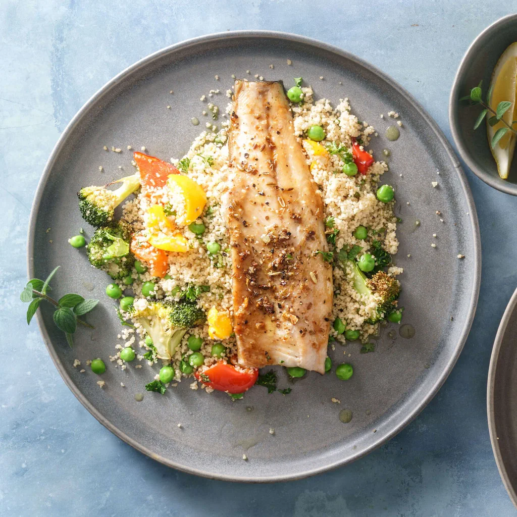 Forellenfilet auf Gemüsecouscous