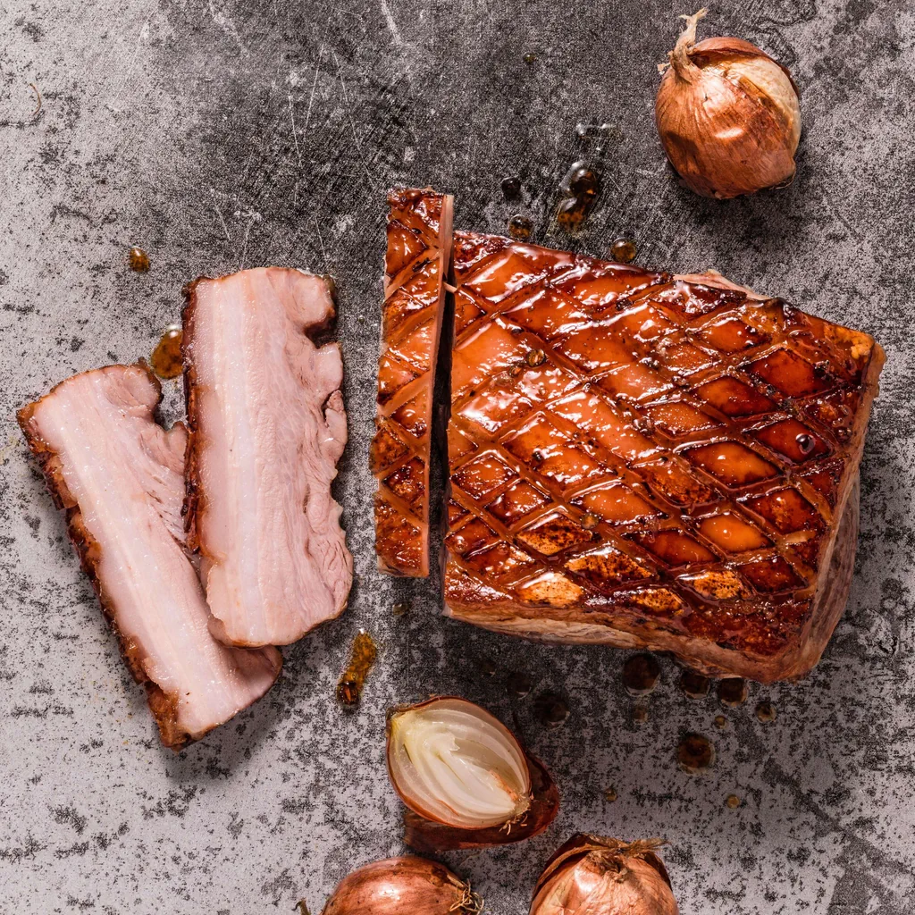 Krustenbraten mit Wacholder und Honig