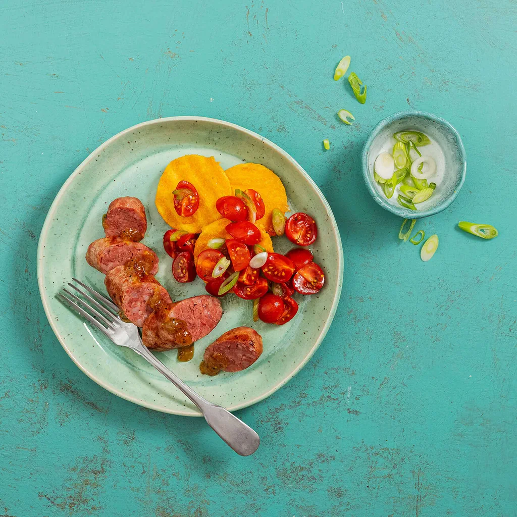 Luganiga con polenta grigliata