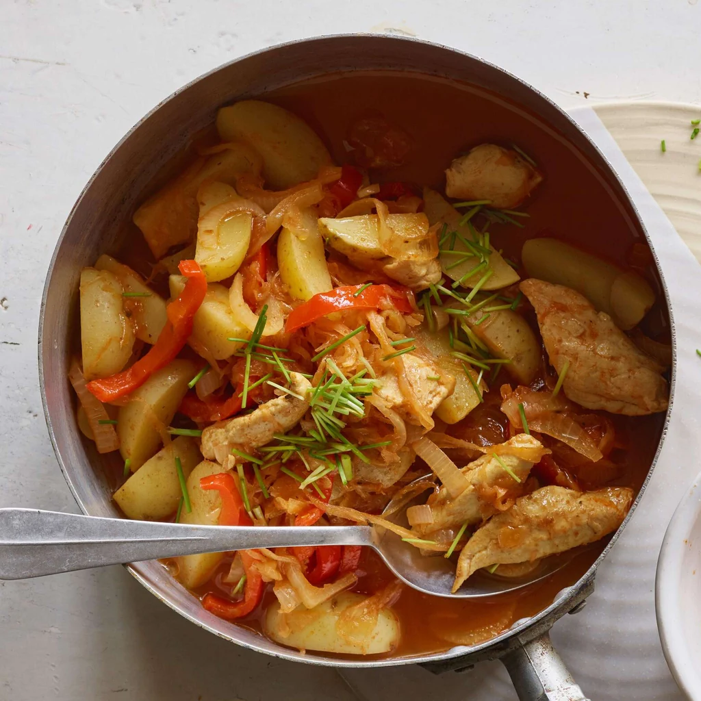 Pouletragout mit Sauerkraut 