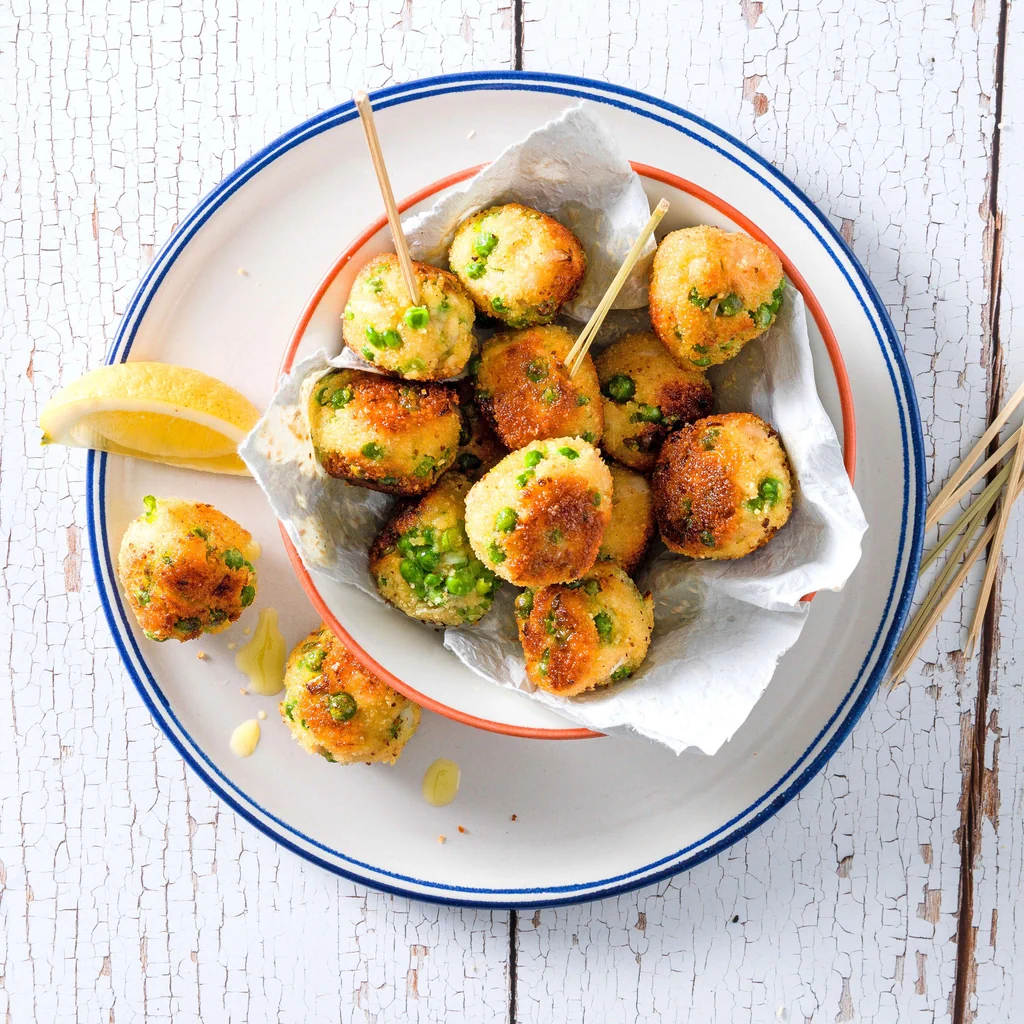 Thon-Bällchen mit Erbsen