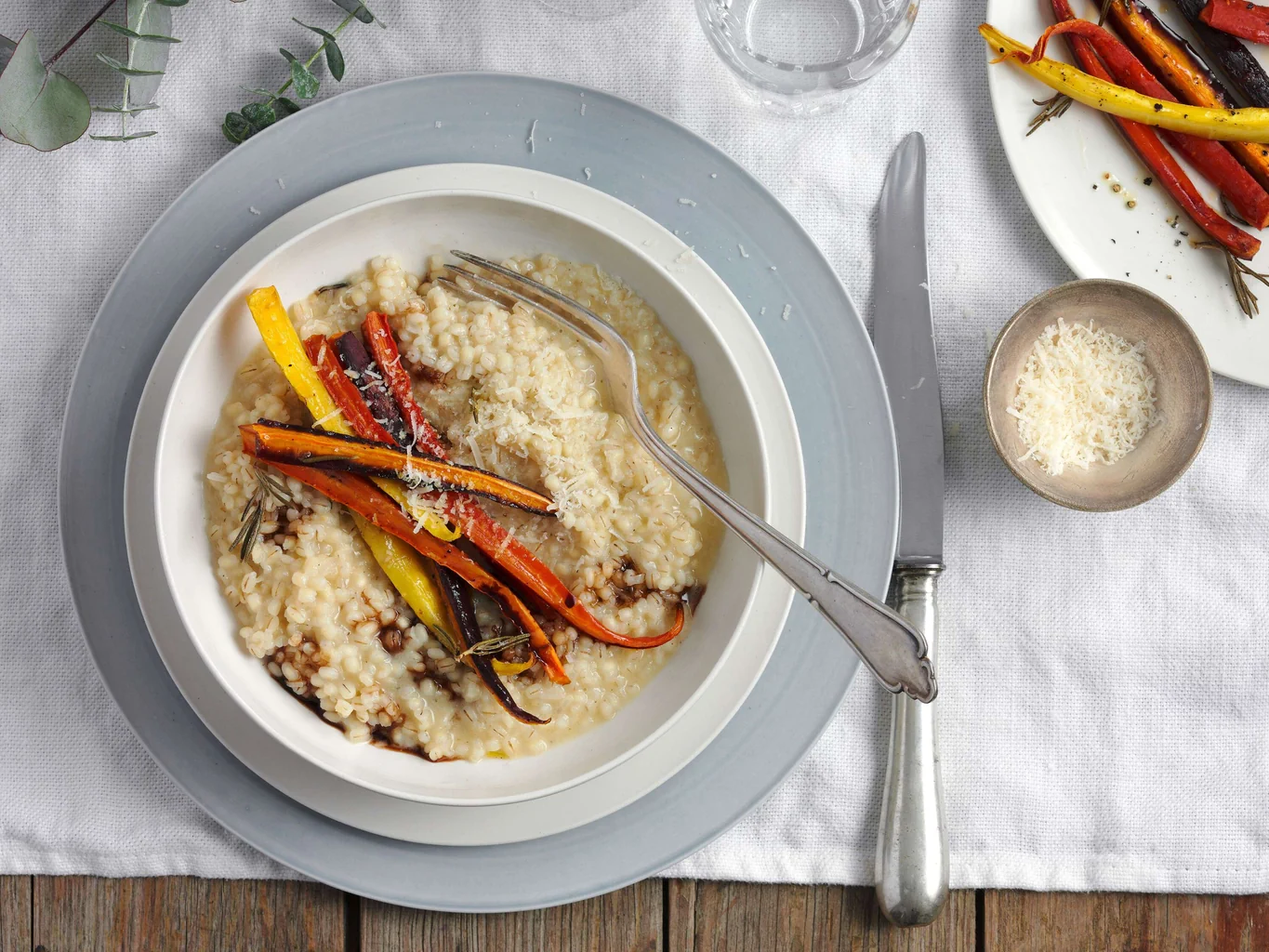 Orzotto al prosecco con carote arrosto