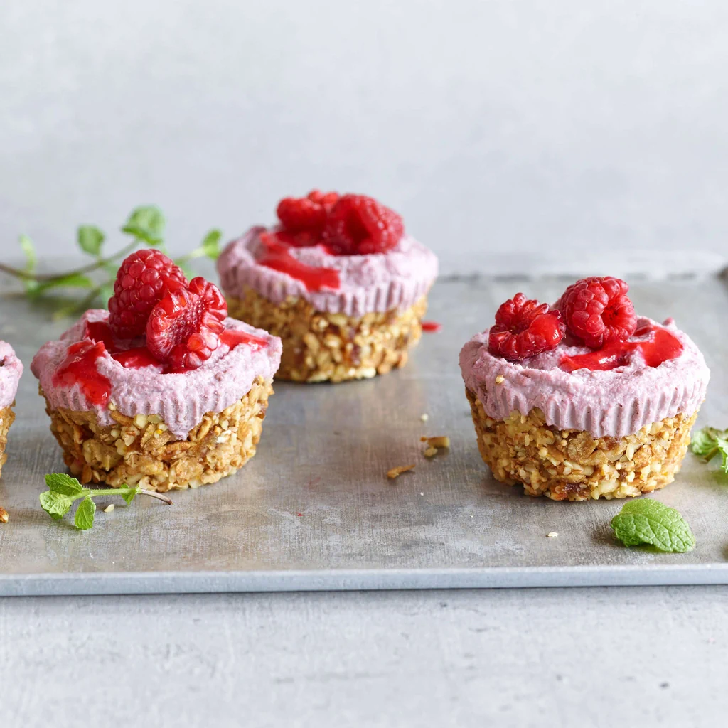 Mini cheesecakes aux framboises