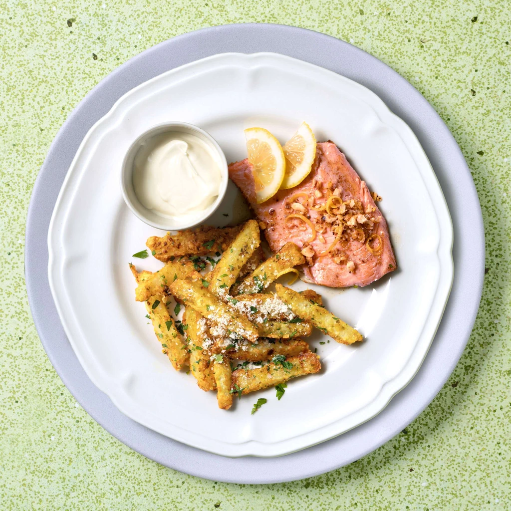 Forellenfilet mit Kohlrabi-Pommes