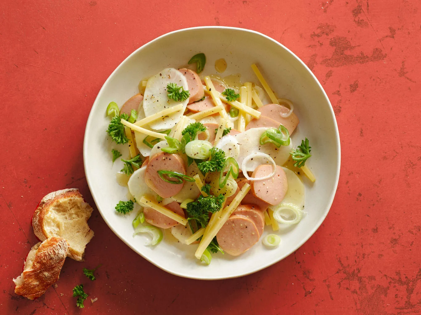 Wurst-Käse-Salat