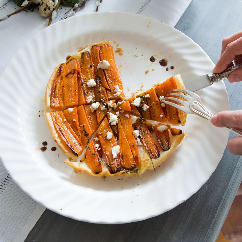 Karottentarte mit Feta