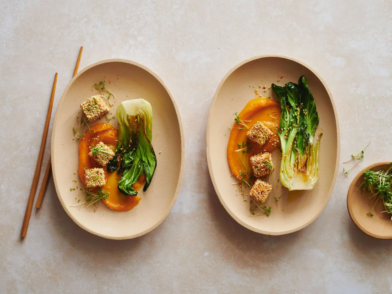 Purée de carottes avec tofu soyeux