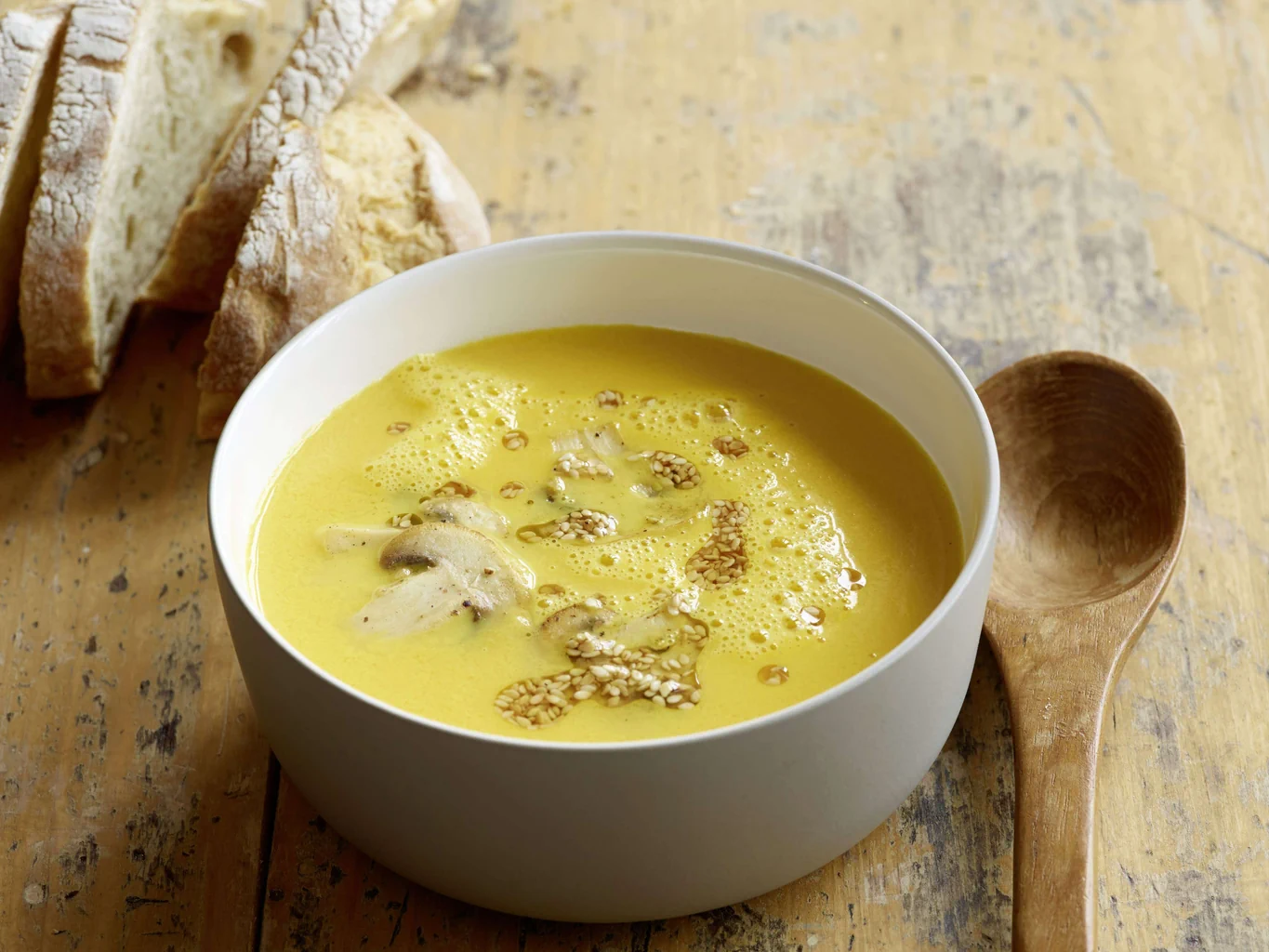 Karottensuppe mit Champignons