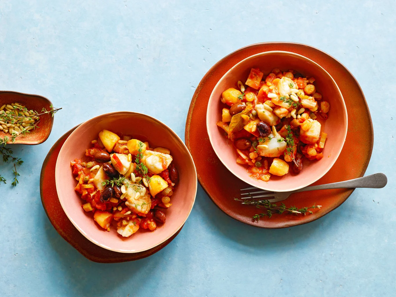Kabeljau mit Tomatensauce und Kartoffeln