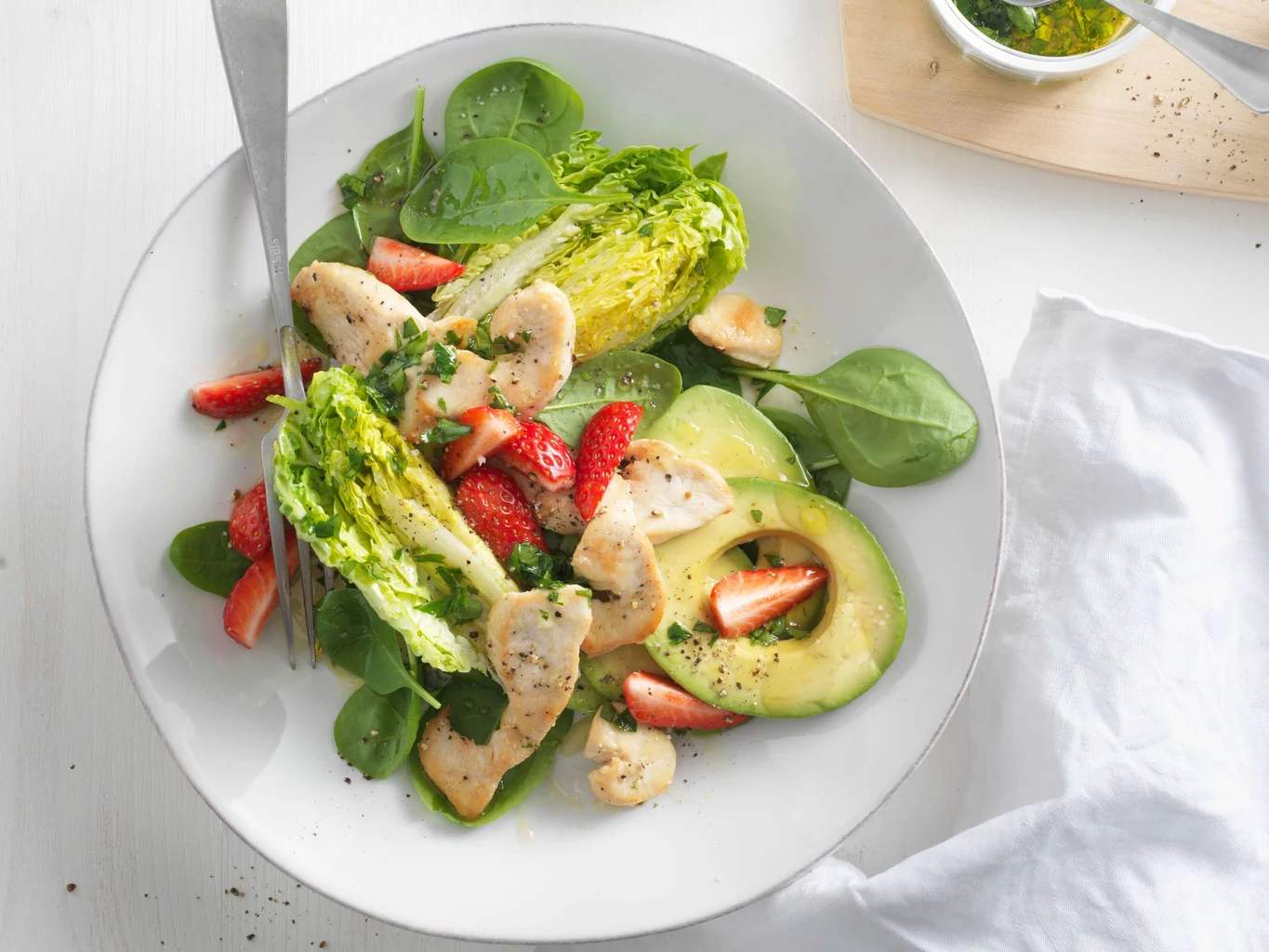 Fruchtiger Lattichsalat mit Poulet