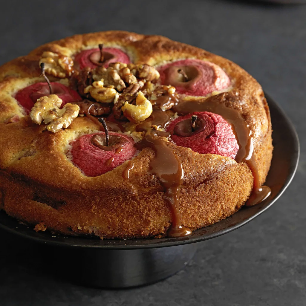Apfel-Zimt-Kuchen mit Nuss-Caramel
