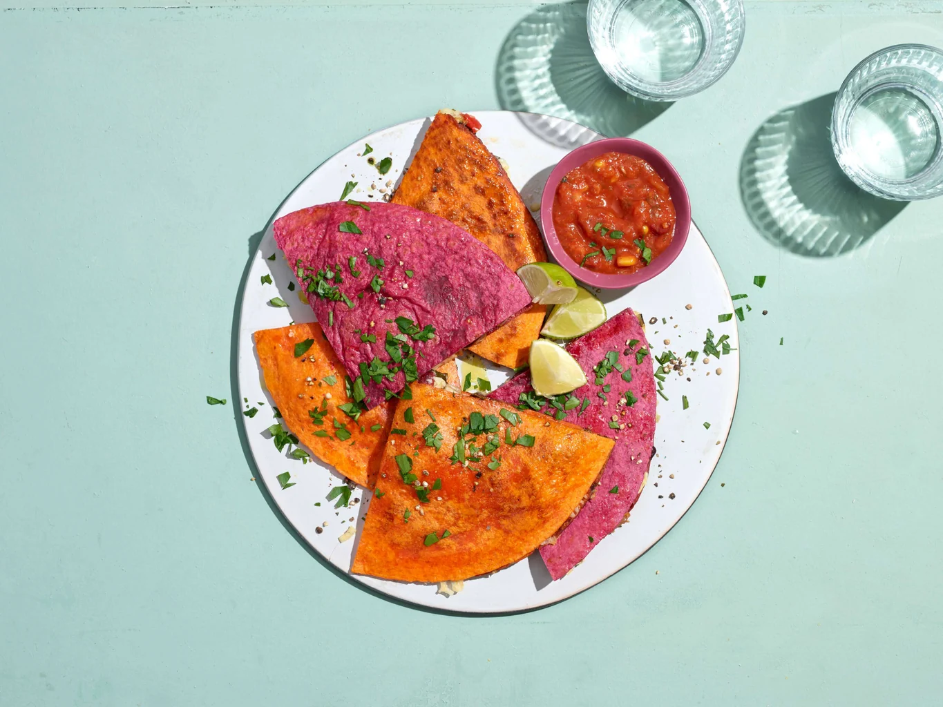 Quesadillas aux côtes de bette