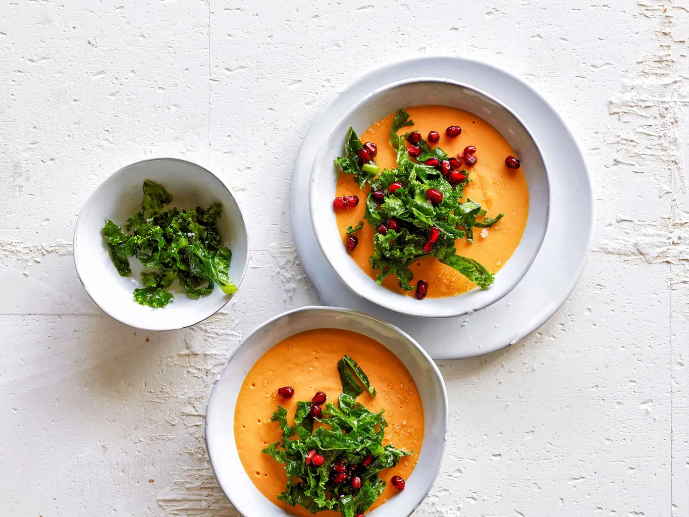 Kürbismousse mit Federkohl