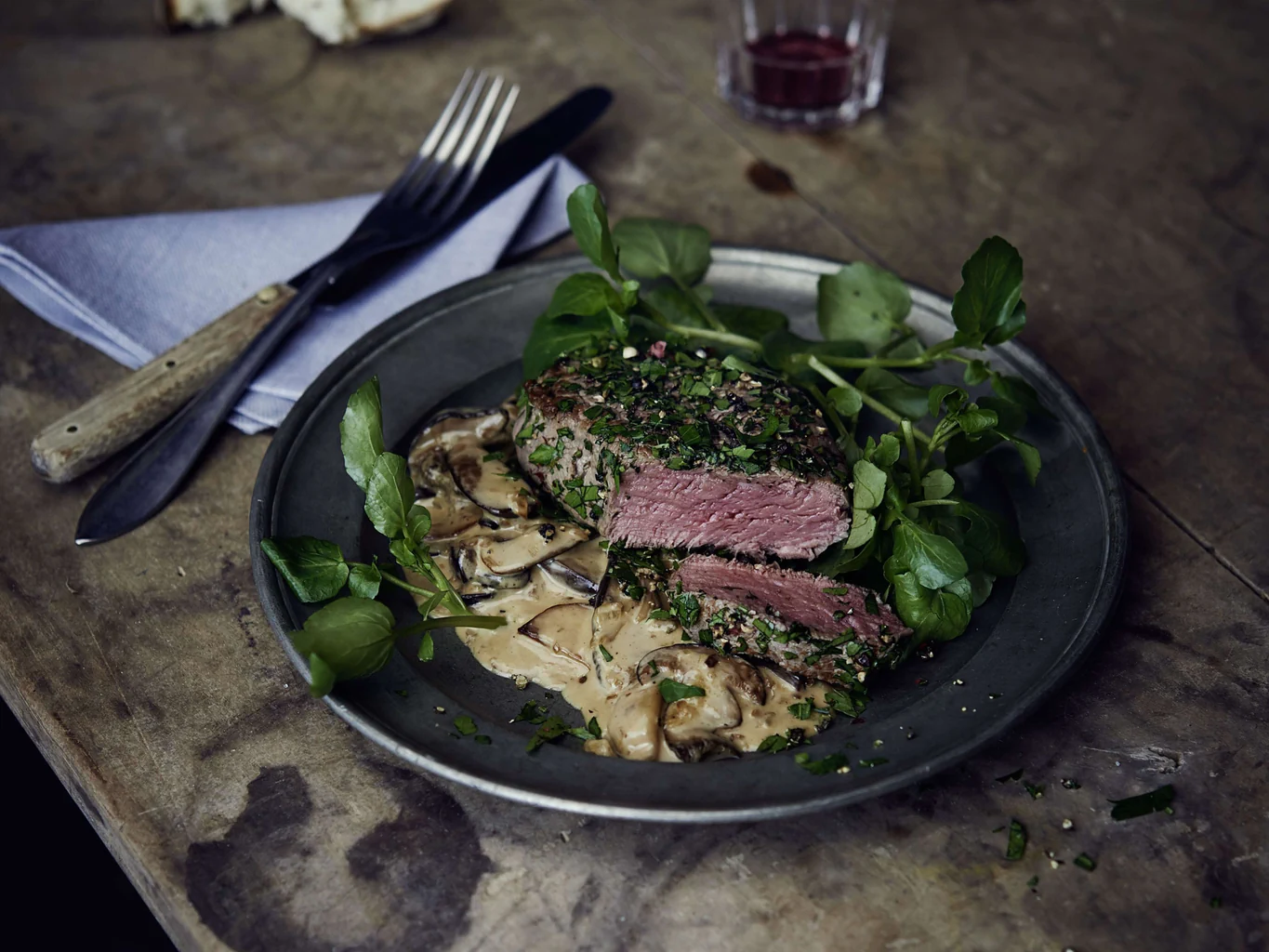 Filet de bœuf sur sauce aux bolets