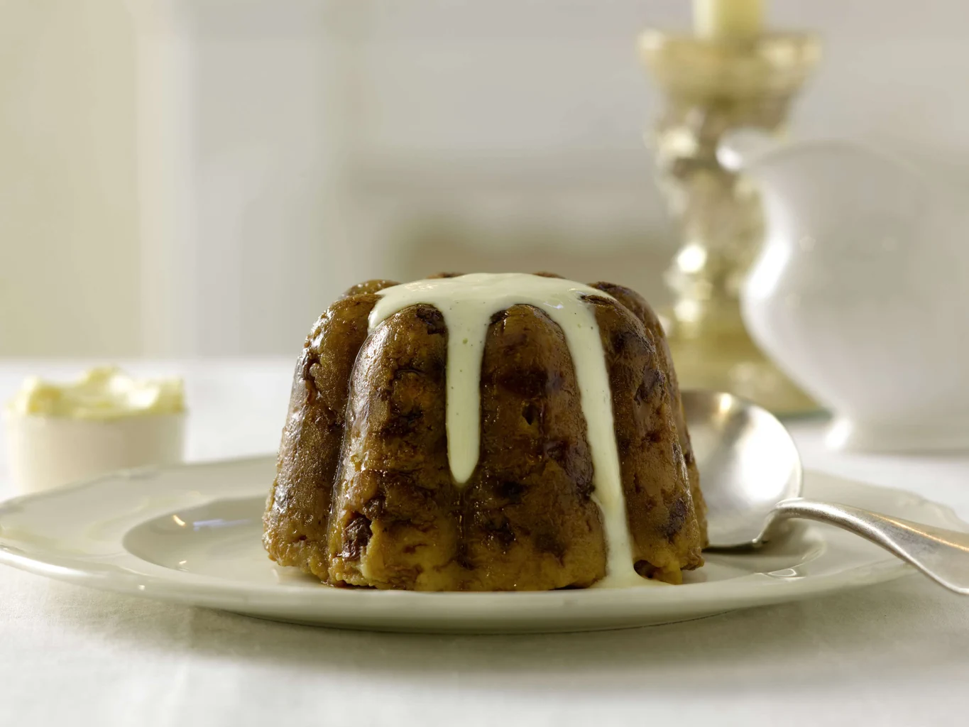 Plumpudding mit Vanillesauce
