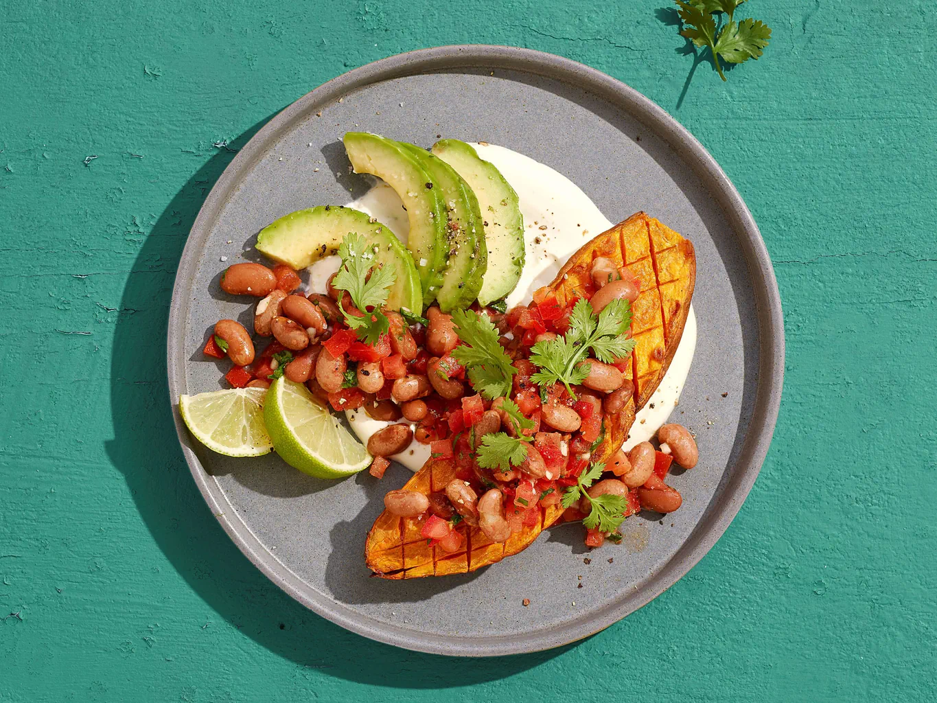 Süsskartoffel mit Bohnensalsa