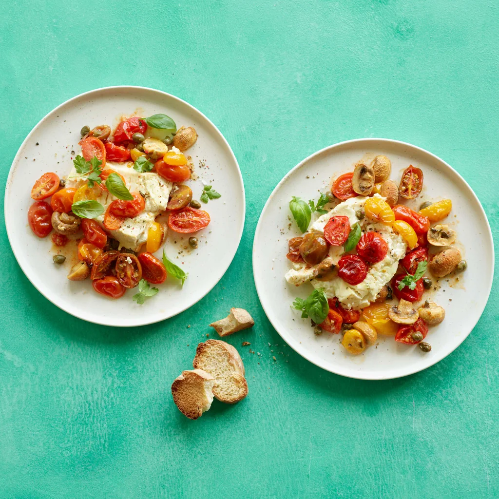 Feta et tomates cerises sur le gril 