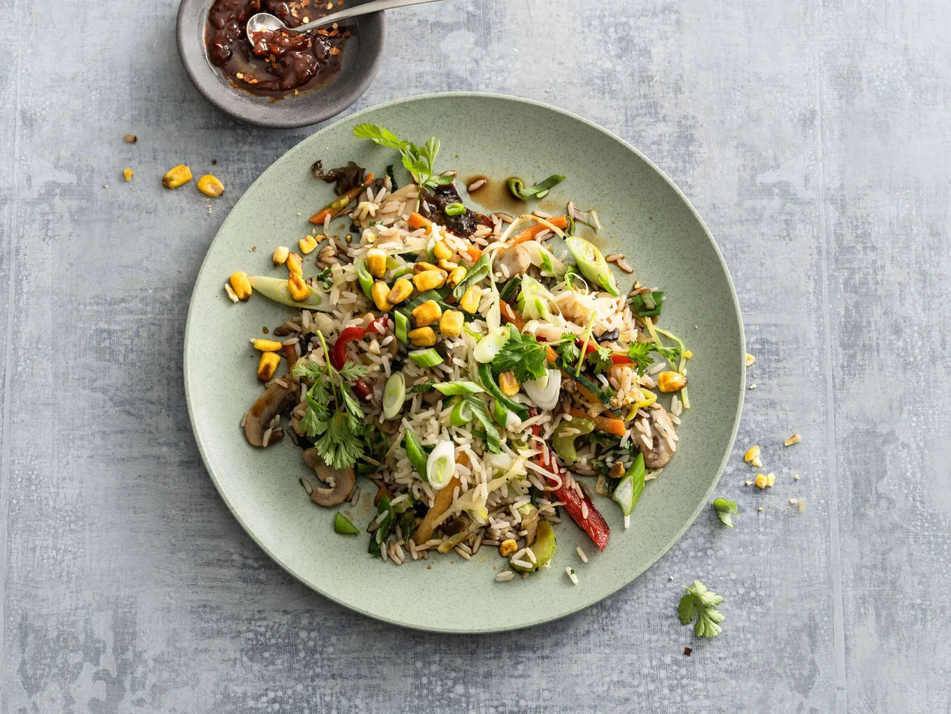 Riz aux légumes avec maïs croquant 