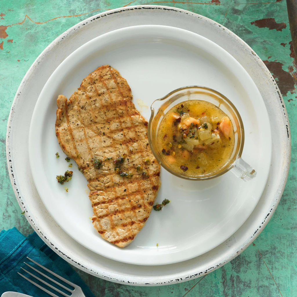 Paillard di vitello con salsa di papaia e limone