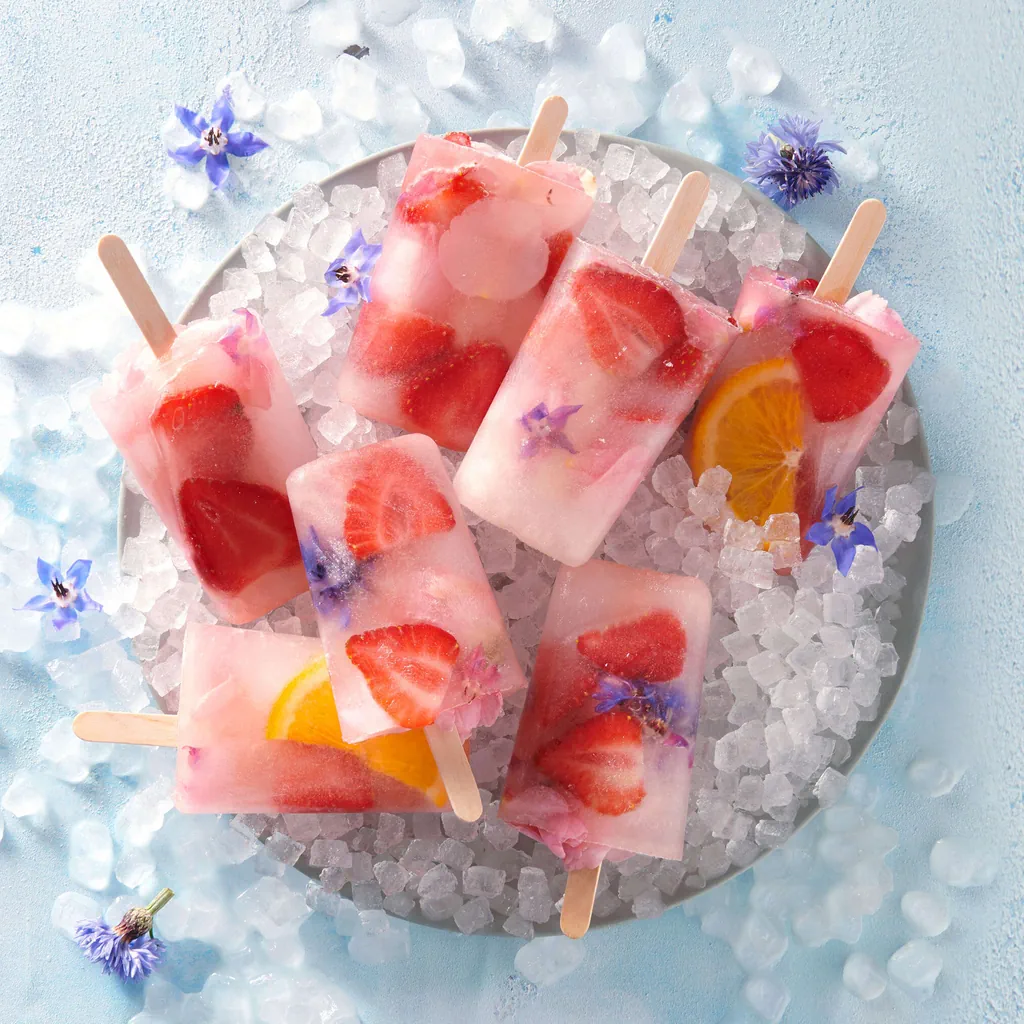 Popsicles mit Blüten
