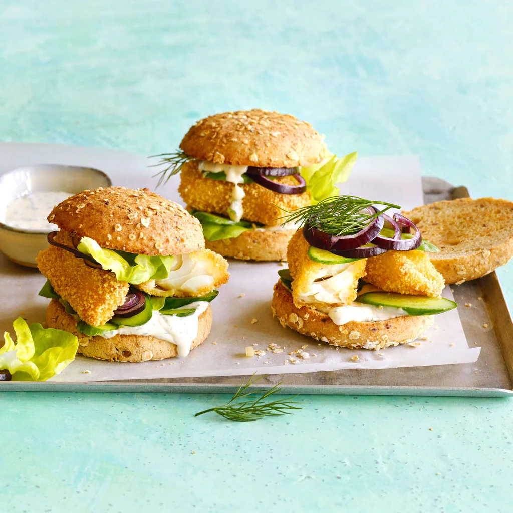Burger di bastoncini di pesce