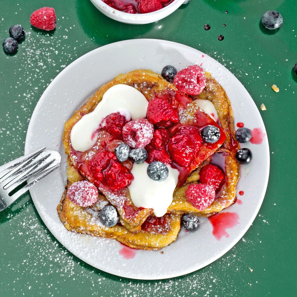 Pain perdu aux framboises