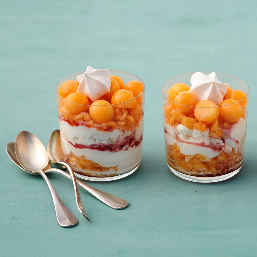 Melonen-Schichtdessert