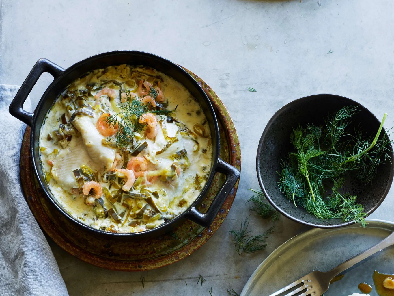 Goldbutt-Lauch-Gratin